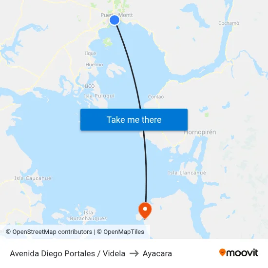 Avenida Diego Portales / Videla to Ayacara map