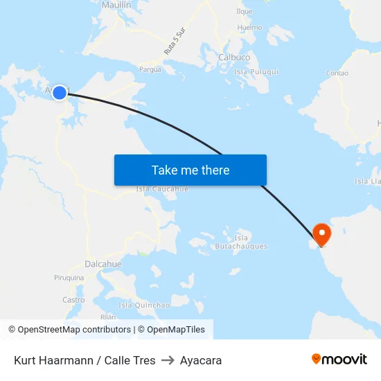 Kurt Haarmann / Calle Tres to Ayacara map