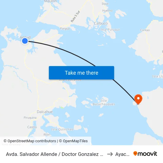 Avda. Salvador Allende / Doctor Gonzalez Canessa to Ayacara map