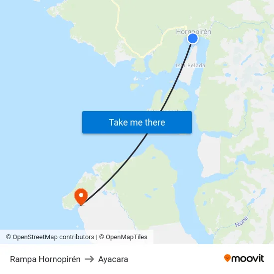 Rampa Hornopirén to Ayacara map