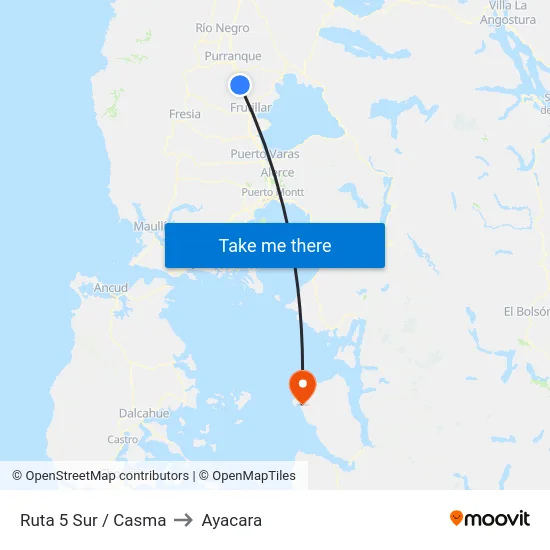 Ruta 5 Sur / Casma to Ayacara map