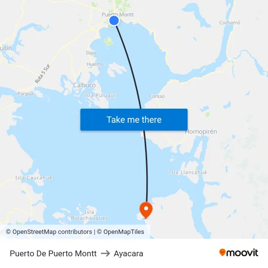 Puerto De Puerto Montt to Ayacara map