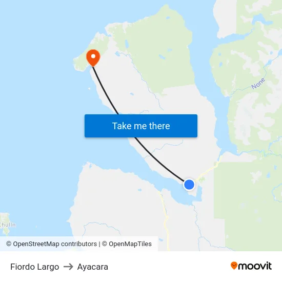 Fiordo Largo to Ayacara map