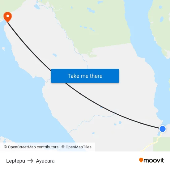 Leptepu to Ayacara map