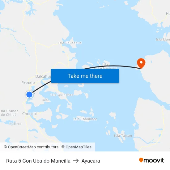 Ruta 5 Con Ubaldo Mancilla to Ayacara map