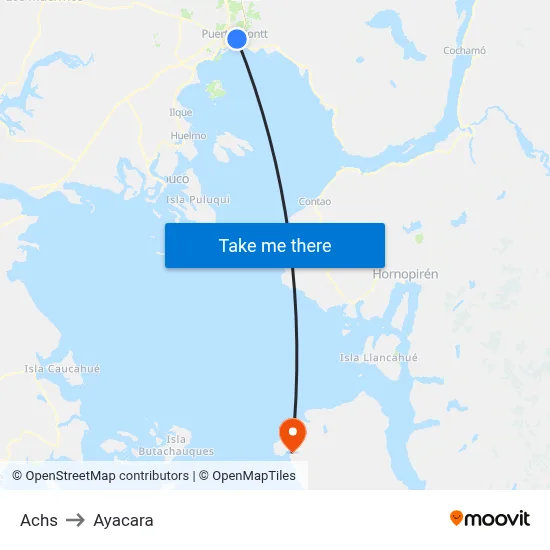 Achs to Ayacara map