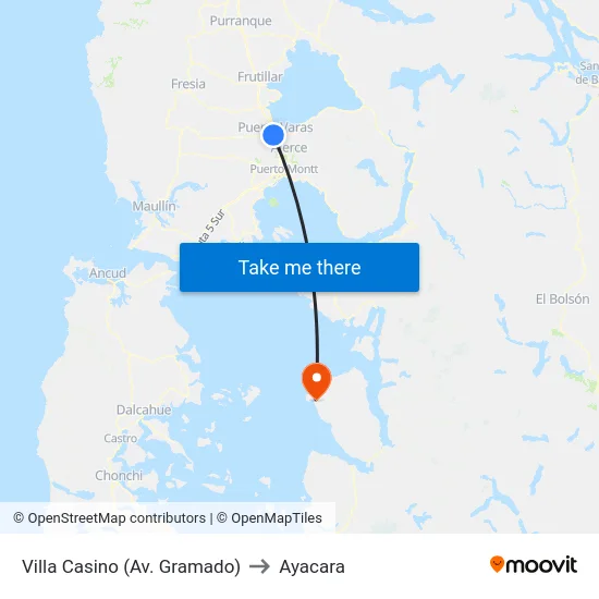 Villa Casino (Av. Gramado) to Ayacara map