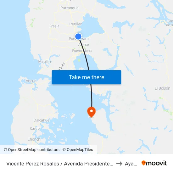 Vicente Pérez Rosales / Avenida Presidente Jorge Alessandri to Ayacara map