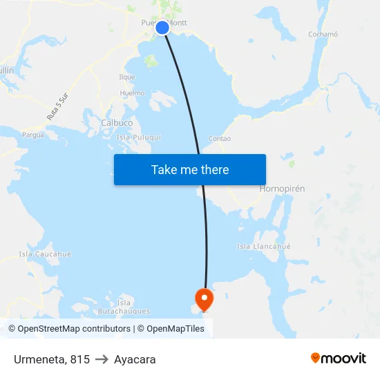 Urmeneta, 815 to Ayacara map