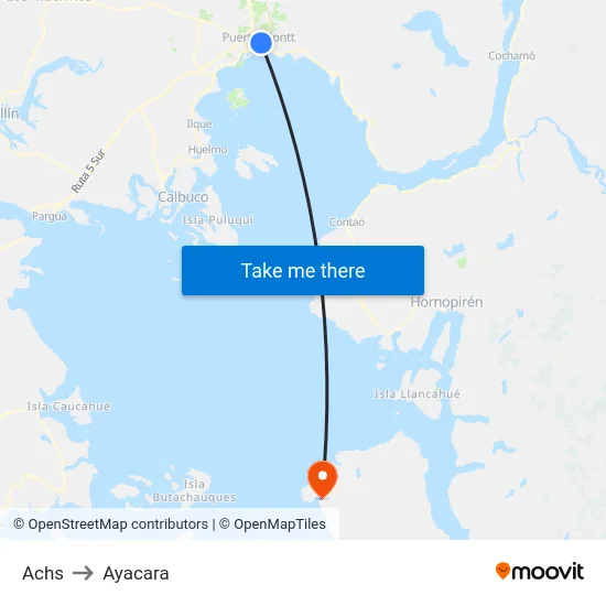 Achs to Ayacara map