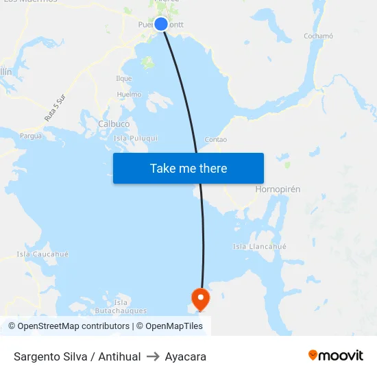 Sargento Silva / Antihual to Ayacara map