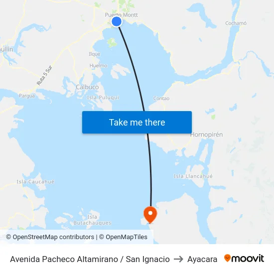 Avenida Pacheco Altamirano / San Ignacio to Ayacara map
