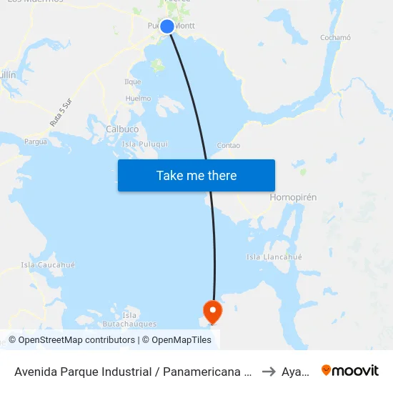 Avenida Parque Industrial / Panamericana Norte Servicio to Ayacara map