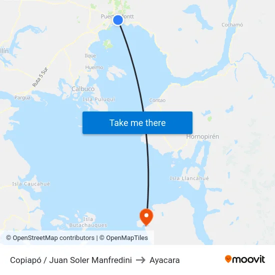 Copiapó / Juan Soler Manfredini to Ayacara map