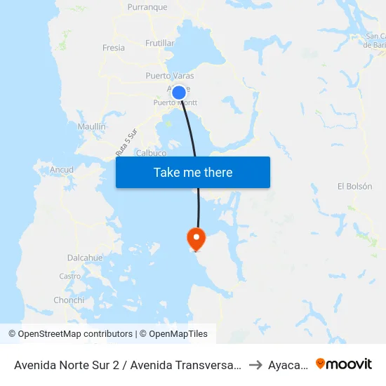Avenida Norte Sur 2 / Avenida Transversal 3 to Ayacara map