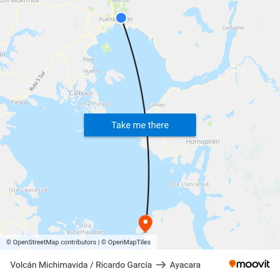 Volcán Michimavida / Ricardo García to Ayacara map