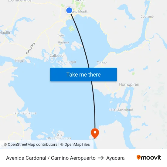 Avenida Cardonal / Camino Aeropuerto to Ayacara map