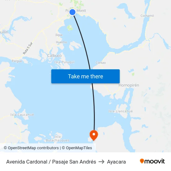 Avenida Cardonal / Pasaje San Andrés to Ayacara map