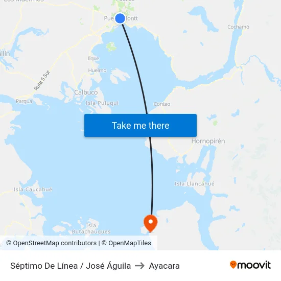 Séptimo De Línea / José Águila to Ayacara map