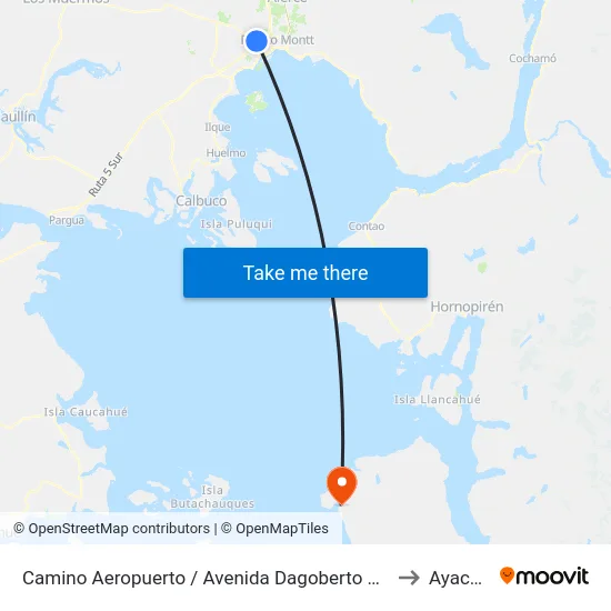 Camino Aeropuerto / Avenida Dagoberto Godoy to Ayacara map