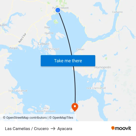 Las Camelias / Crucero to Ayacara map