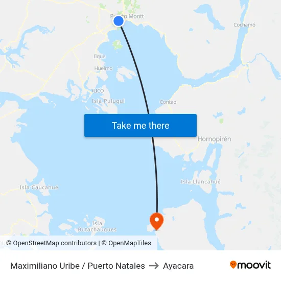 Maximiliano Uribe / Puerto Natales to Ayacara map