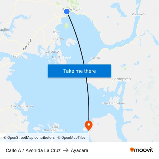 Calle A / Avenida La Cruz to Ayacara map