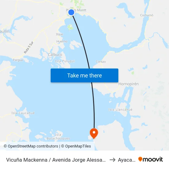 Vicuña Mackenna / Avenida Jorge Alessandri to Ayacara map