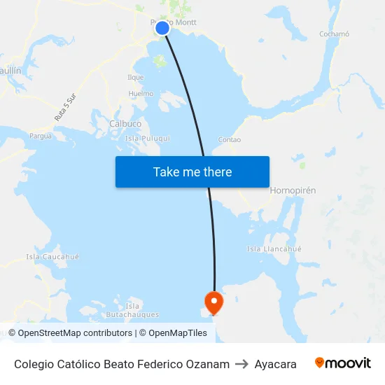 Colegio Católico Beato Federico Ozanam to Ayacara map