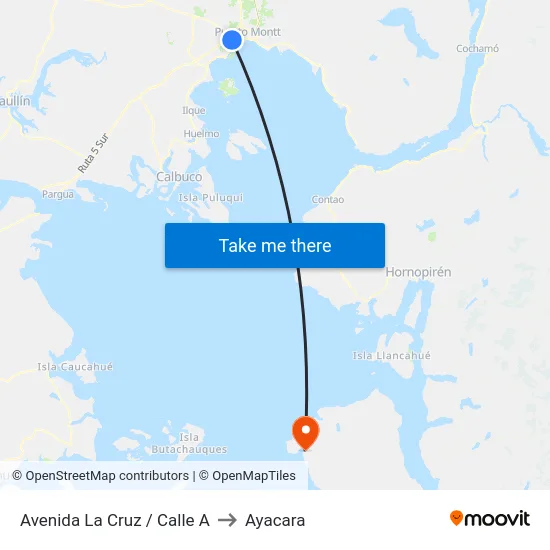 Avenida La Cruz / Calle A to Ayacara map