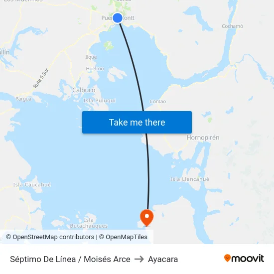 Séptimo De Línea / Moisés Arce to Ayacara map