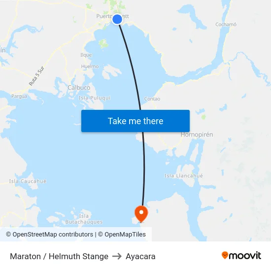 Maraton / Helmuth Stange to Ayacara map