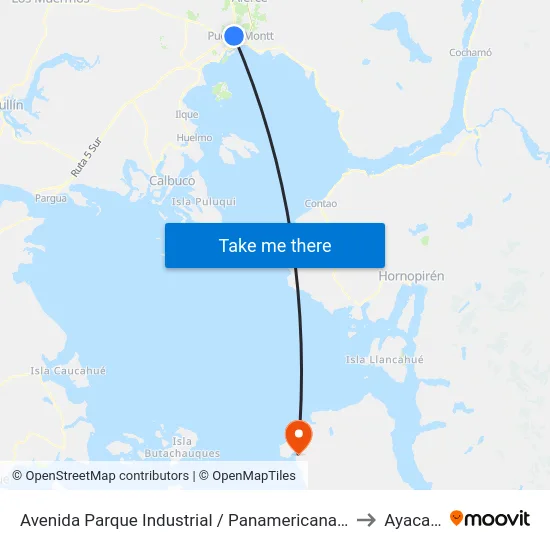 Avenida Parque Industrial / Panamericana Sur to Ayacara map