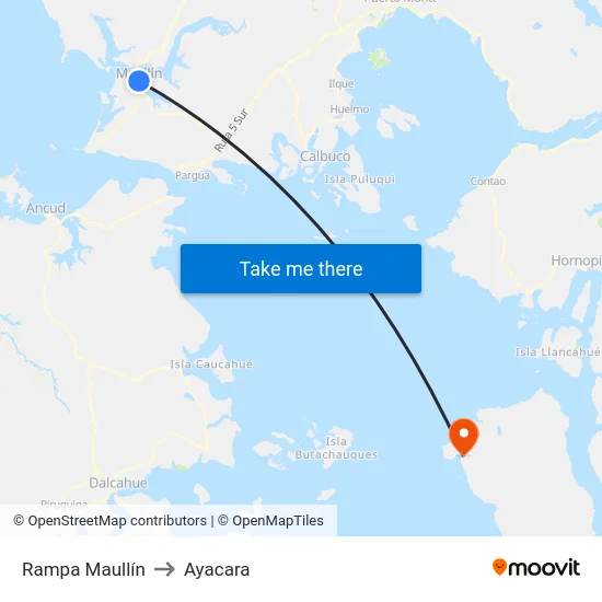 Rampa Maullín to Ayacara map