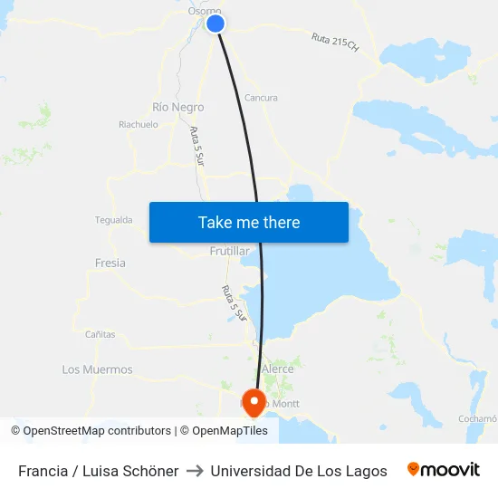 Francia / Luisa Schöner to Universidad De Los Lagos map