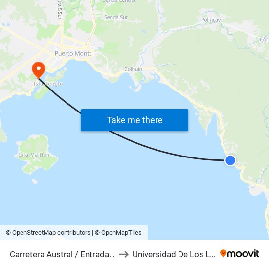 Carretera Austral / Entrada Metri to Universidad De Los Lagos map