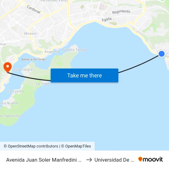Avenida Juan Soler Manfredini / Liborio Guerrero to Universidad De Los Lagos map