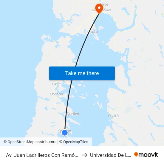 Av. Juan Ladrilleros Con Ramón Freire (Norte) to Universidad De Los Lagos map