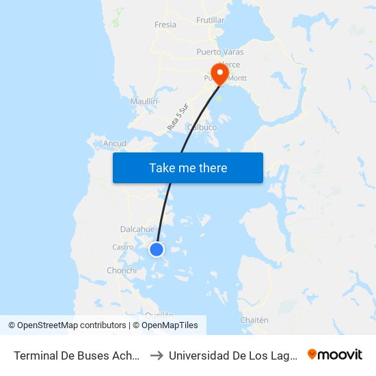 Terminal De Buses Achao to Universidad De Los Lagos map