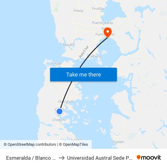 Esmeralda / Blanco Encalada to Universidad Austral Sede Puerto Montt map