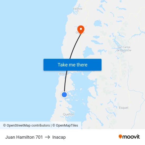 Juan Hamilton 701 to Inacap map