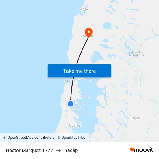 Héctor Márquez 1777 to Inacap map