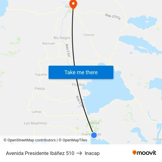 Avenida Presidente Ibáñez 510 to Inacap map