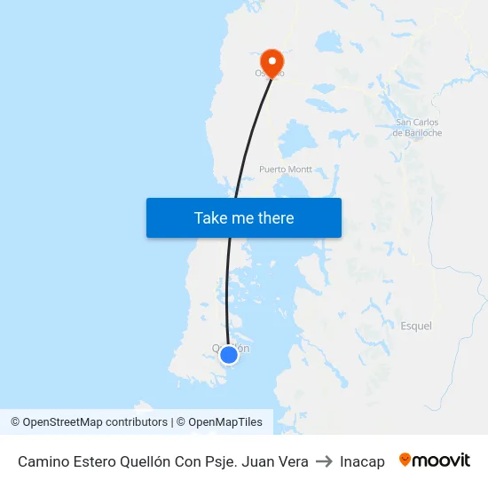 Camino Estero Quellón Con Psje. Juan Vera to Inacap map