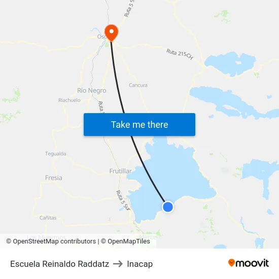 Escuela Reinaldo Raddatz to Inacap map
