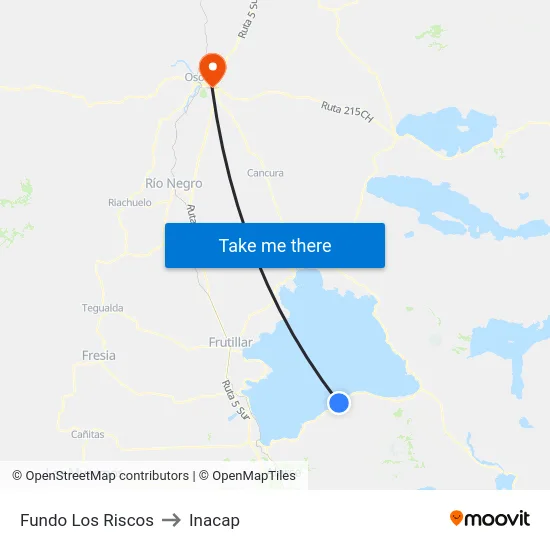 Fundo Los Riscos to Inacap map