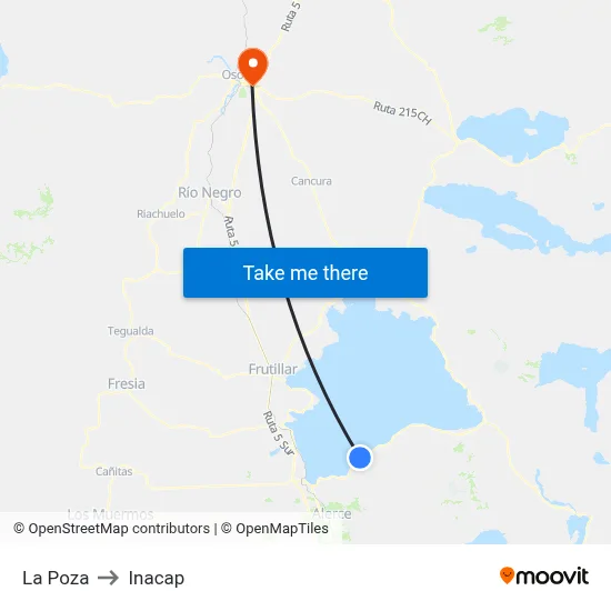 La Poza to Inacap map