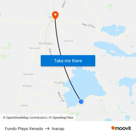 Fundo Playa Venado to Inacap map