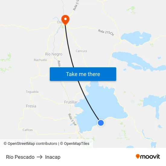 Río Pescado to Inacap map