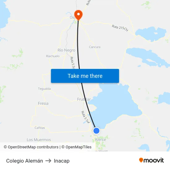 Colegio Alemán to Inacap map